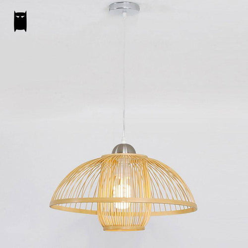 Suspension en bambou naturel Wicker