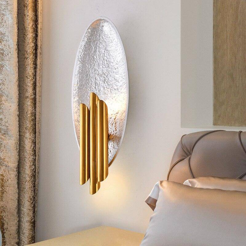 Applique design coquillage ovale et lampes cylindriques dorées Shell - vue 5 sur 5