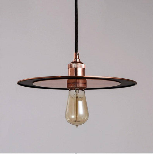 Suspension design disque chromé or rose