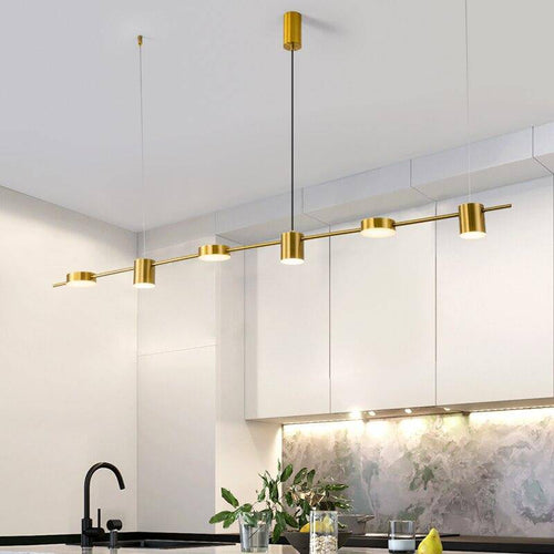 Längerer LED-Kronleuchter aus Metall im luxuriösen Design - vue 8 sur 14