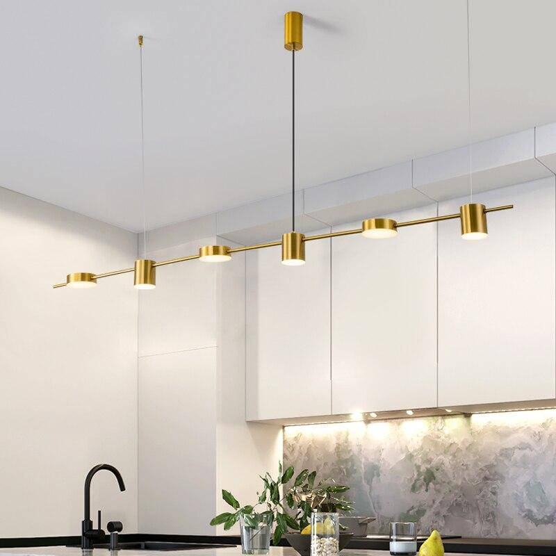 Längerer LED-Kronleuchter aus Metall im luxuriösen Design - vue 7 sur 14