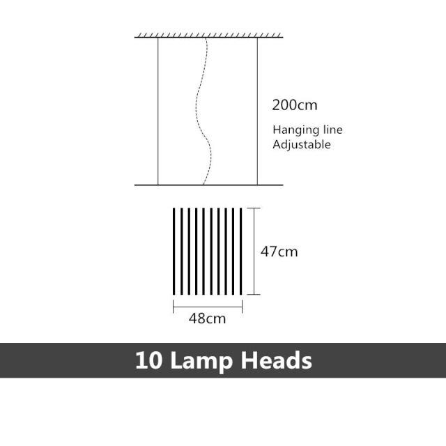 Lustre design LED réglable avec baguettes métalliques Lucian - vue 11 sur 14