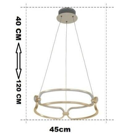 Lustre design à LED doré avec anneaux Pavia