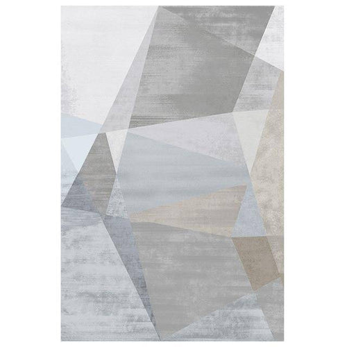 Tapis design rectangle aux formes géométrique grises Area