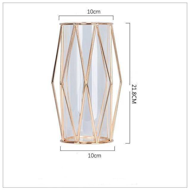 Vase design en métal et verre style Wedding