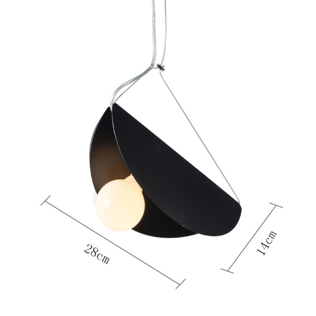 Suspension moderne LED abat-jour circulaire plat et plié Kaia