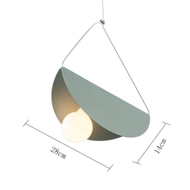 Suspension moderne LED abat-jour circulaire plat et plié Kaia - vue 9 sur 14