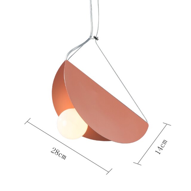 Suspension moderne LED abat-jour circulaire plat et plié Kaia