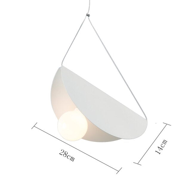 Suspension moderne LED abat-jour circulaire plat et plié Kaia