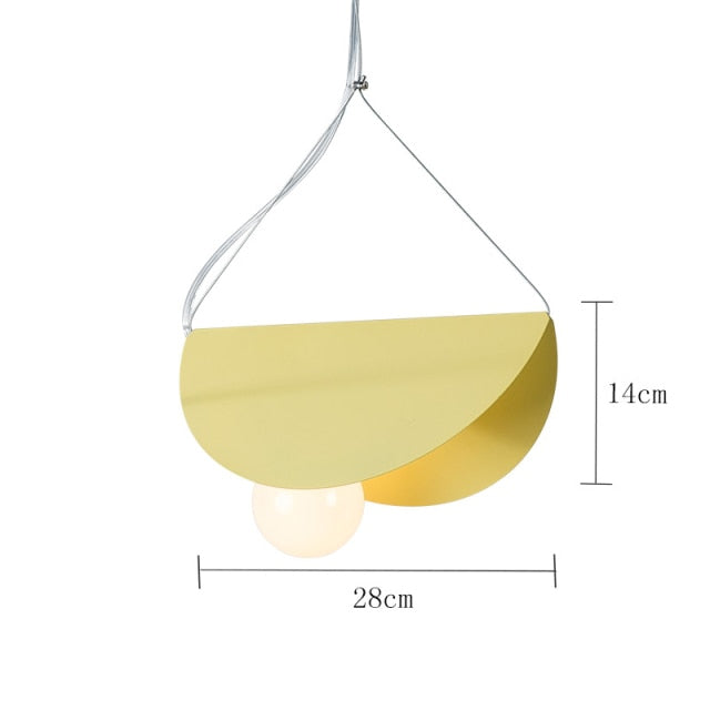 Suspension moderne LED abat-jour circulaire plat et plié Kaia
