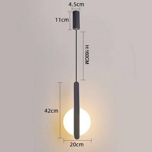 Suspension design à LED en aluminium avec formes circulaires