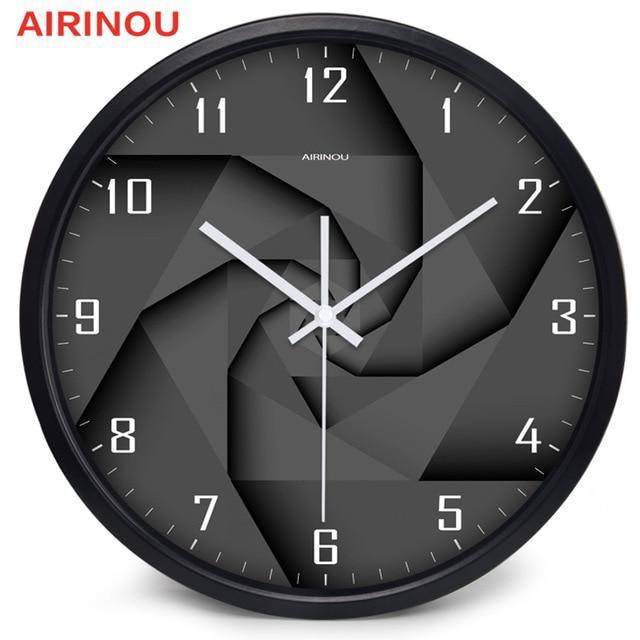 Horloge murale design noire style 3D avec chiffres Vortex - vue 3 sur 6