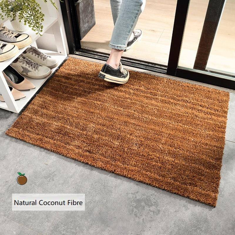 Paillasson rectangle en fibres naturelles marrons Mat - vue 3 sur 6