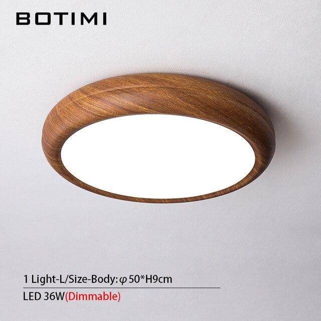 Plafonnier moderne LED rond imitation bois - vue 11 sur 15