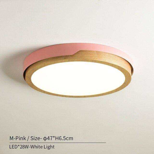 Plafonnier LED en bois et métal Nordic (plusieurs couleurs) - vue 6 sur 22