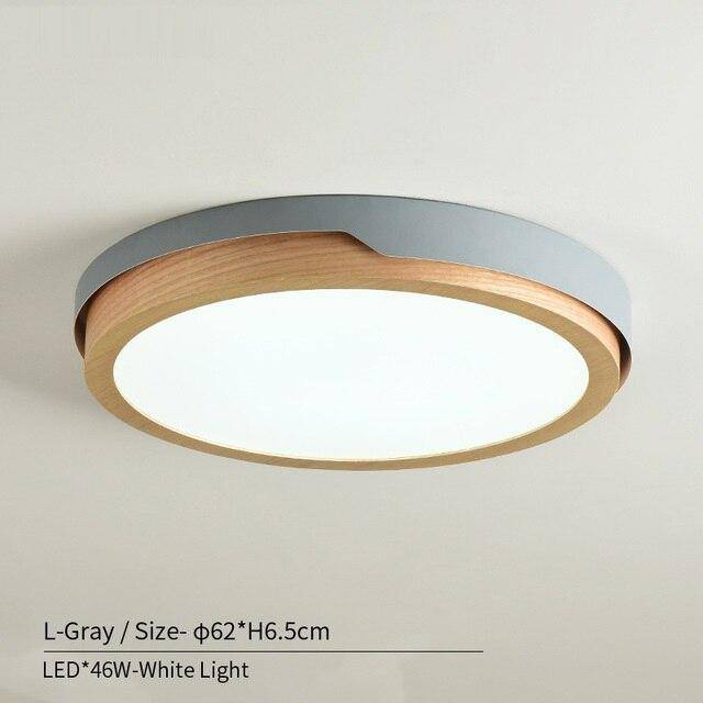 Plafonnier LED en bois et métal Nordic (plusieurs couleurs) - vue 15 sur 22