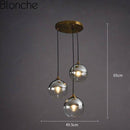 LED-Pendelleuchte mit Rauchglas-Kugel Loft Design