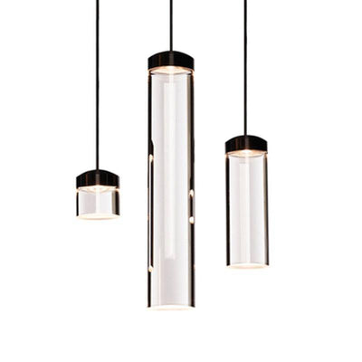Suspension design cylindre en verre de plusieurs longueur