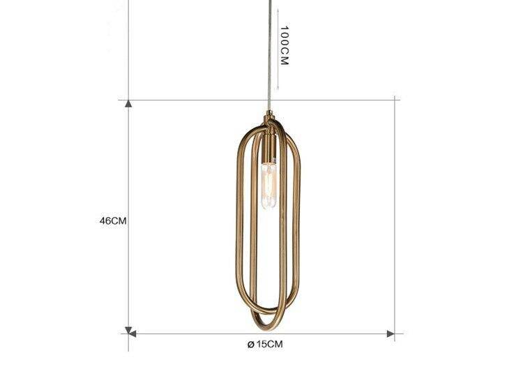 Suspension design double boucle dorée Decoration - vue 6 sur 5