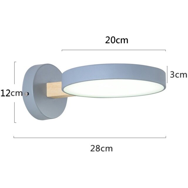 Applique murale scandinave LED circulaire et détails en bois Cesia - vue 10 sur 13