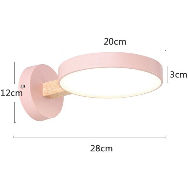 Applique murale scandinave LED circulaire et détails en bois Cesia - vue 13 sur 13