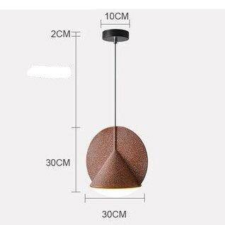 Suspension design cône dans un cercle en métal coloré LED - vue 6 sur 9
