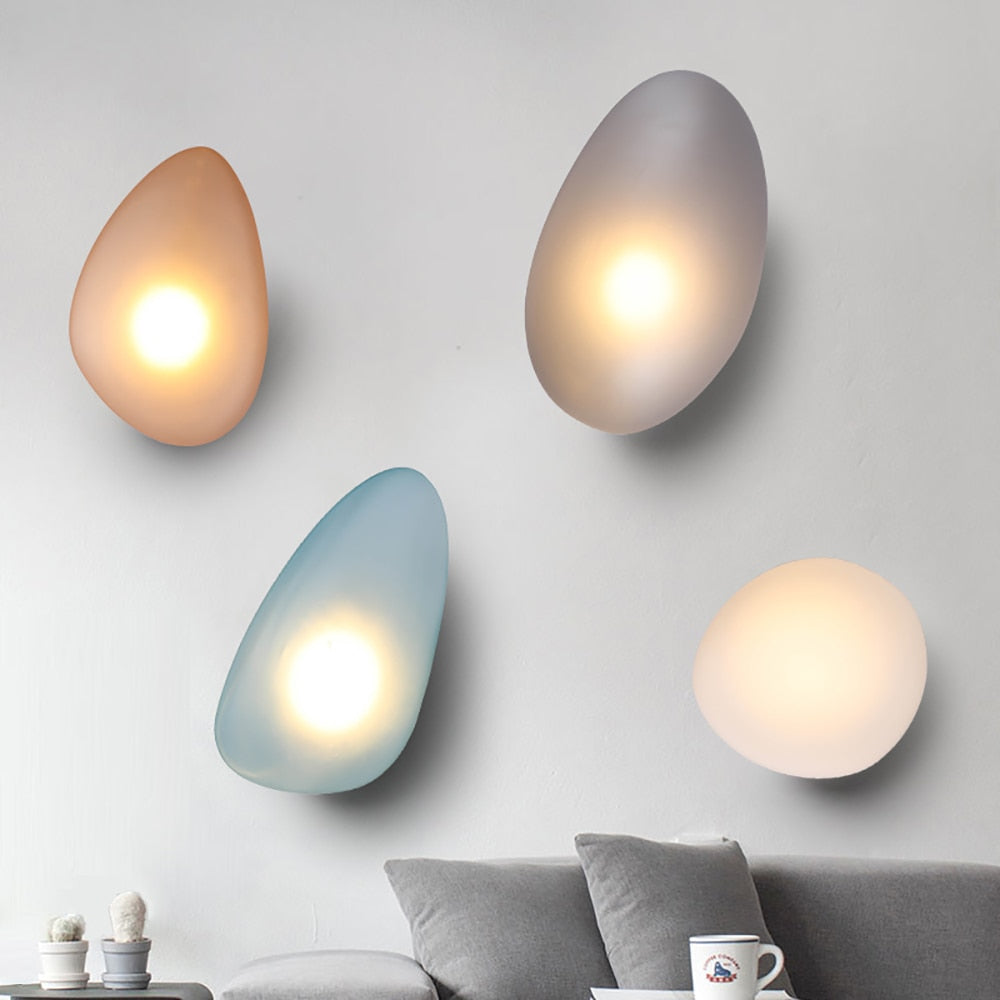 Applique murale design LED en forme de pierre colorée Manar - vue 2 sur 22