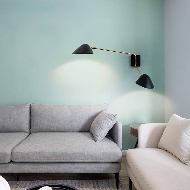 Applique murale design LED noire avec abat-jour en métal Home