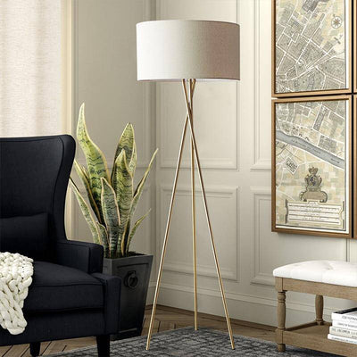 Lampadaire moderne LED tripod avec abat-jour cylindrique
