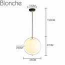 Design-Pendelleuchte LED mit goldenem Ring und Glaskugel