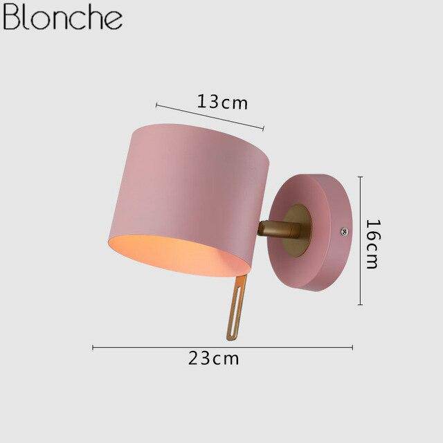 Applique murale design LED cylindrique en métal coloré Sconce