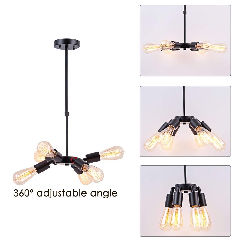 Lustre industriel LED style américain en métal Ludaya