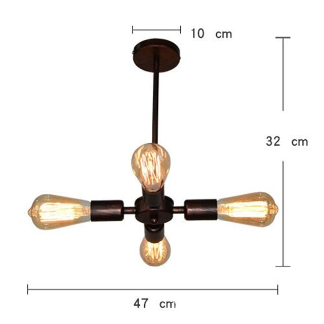 Lustre industriel LED style américain en métal Ludaya