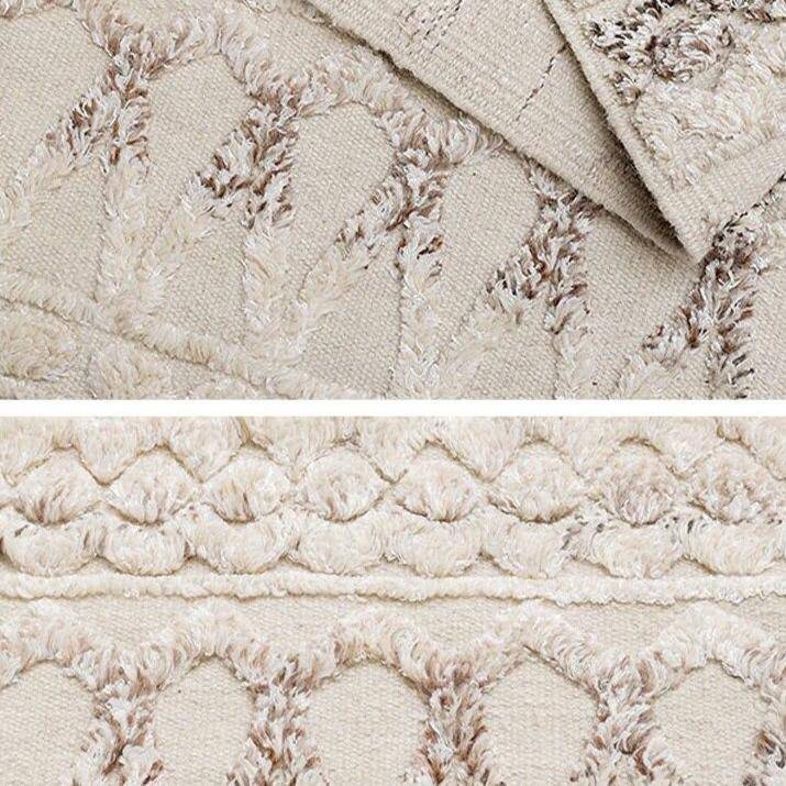 Tapis indien rectangle en laine fait à la main avec franges Woven - vue 6 sur 6