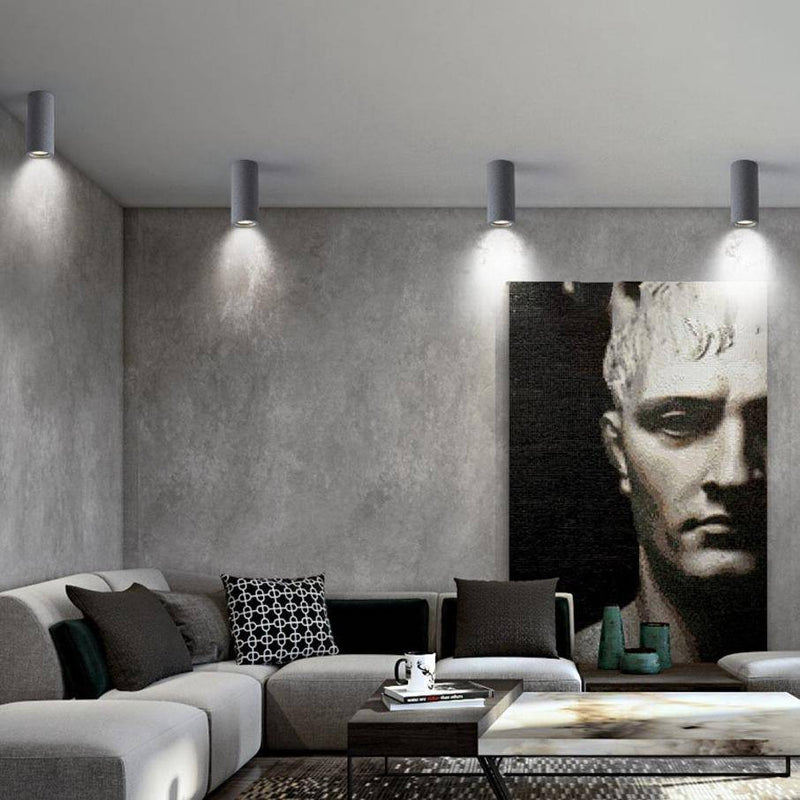 Spot moderne LED rond en ciment style industriel