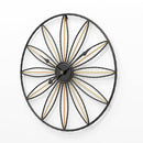 Horloge murale ronde avec rosace en métal rétro Hollow