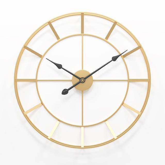 Horloge murale ronde en métal doré 50cm Nordic - vue 4 sur 5