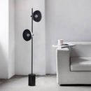 Lampadaire moderne LED avec tige et abat-jour métal noir
