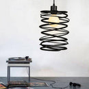 Design-Pendelleuchte LED im schwarzen Metall-Twist-Stil