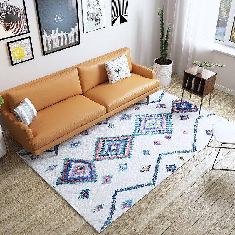 Tapis rectangle berbères blanc à motifs multicolores Sala B - vue 3 sur 2