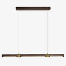 Suspension design LED avec tube allongé en bois style Creative