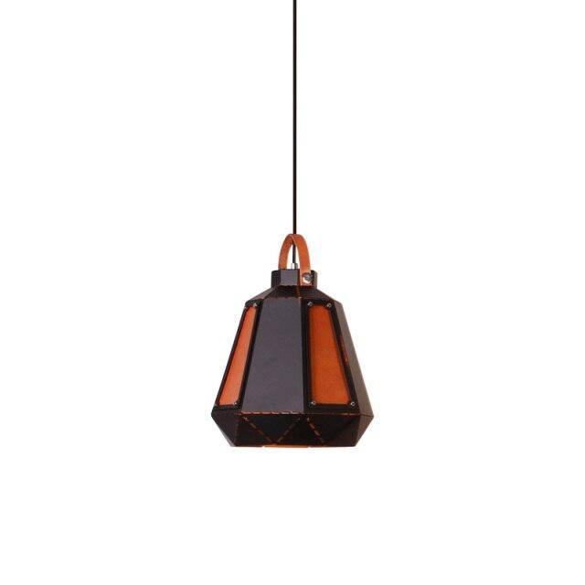 Suspension géométrique LED en métal fumé Light