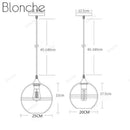 Suspension design LED en boule de verre style Hang