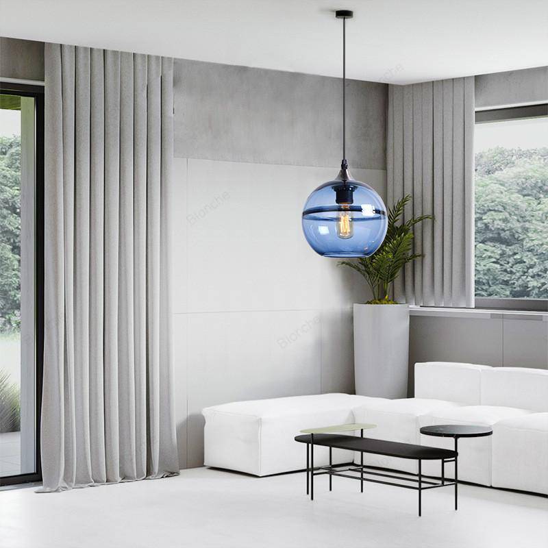Suspension design LED en boule de verre style Hang - vue 4 sur 9