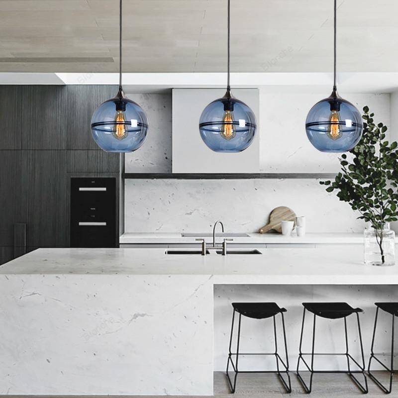Suspension design LED en boule de verre style Hang - vue 3 sur 9