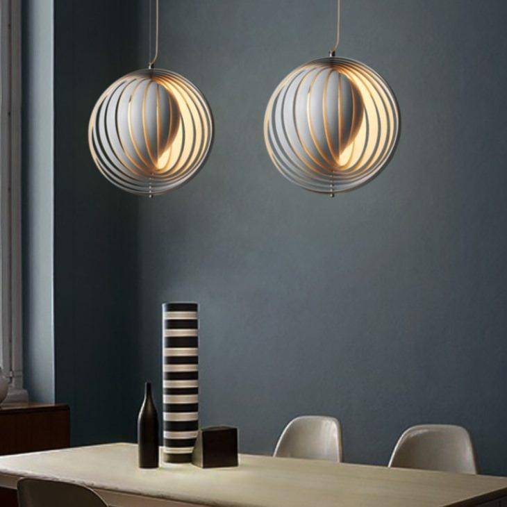 Suspension design LED avec abat-jour sphérique style Loft