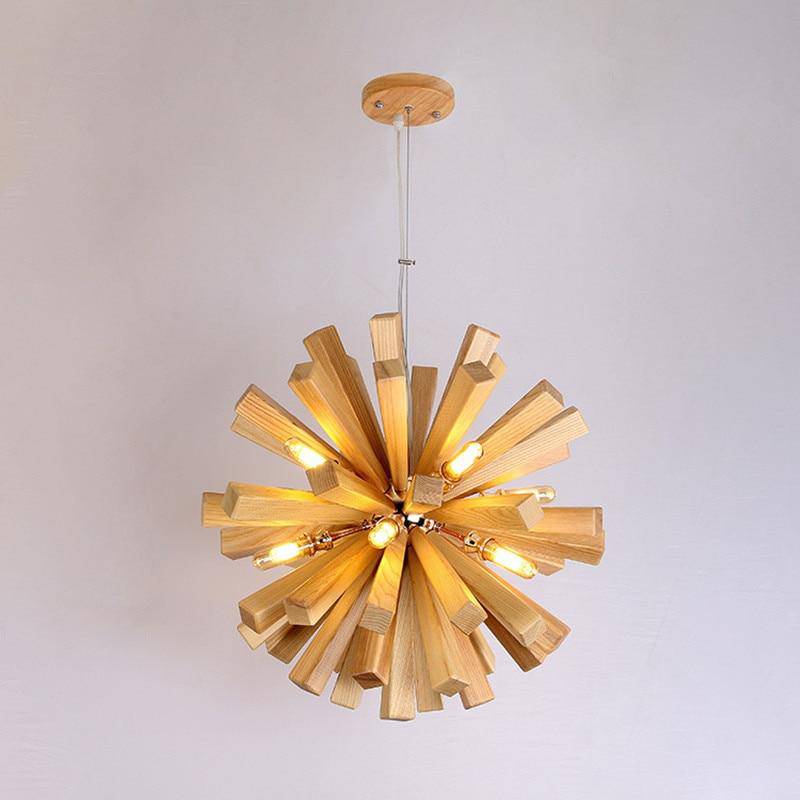 Suspension design à LED en bois style Wongshi
