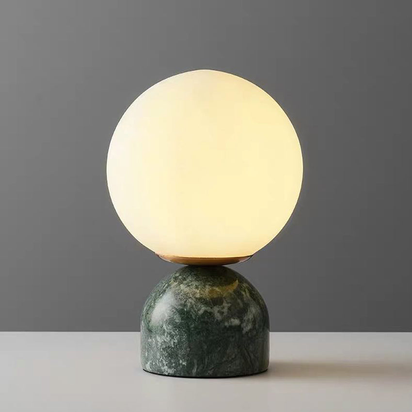 Lampe à poser moderne ronde et base style marbre Bailey - vue 8 sur 8