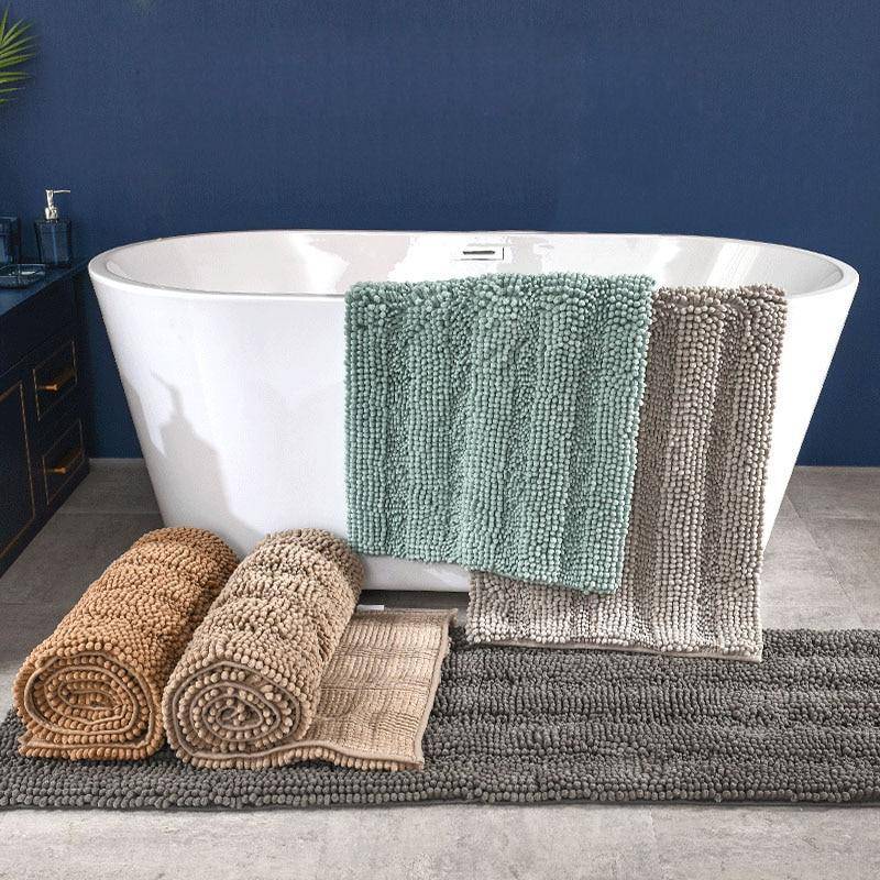 Tapis de bain rectangulaire coloré en microfibres Absory - vue 3 sur 12