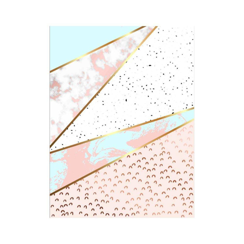 Tapis rectangle rose et doré style géométrique